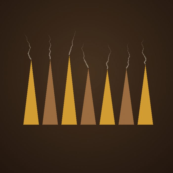 Cow dung dhoop cones burning with natural smoke